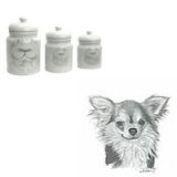Chihuahua, Longhair Canister Set, Porcelain